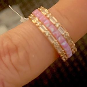 Beautiful new Bomb Party size 9 rose fire opal on rose gold